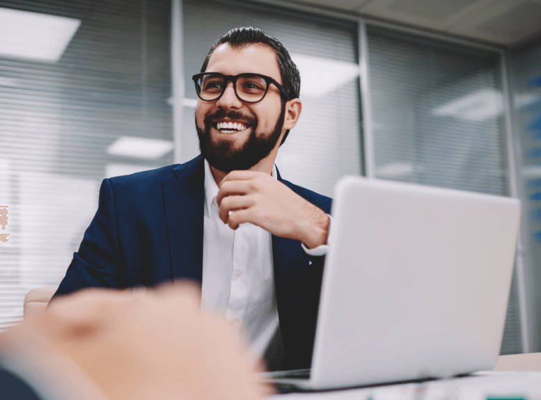 Business partners working in office